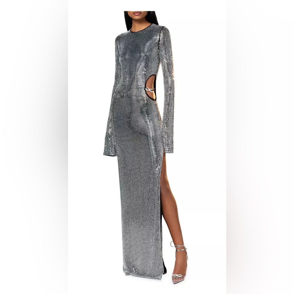 Mach & Mach Crystal Bow & Glass Embroidered Dress